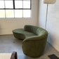 Curved Velvet Sofa in Deep Botanical Green