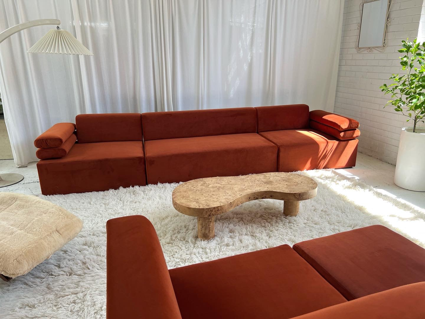 - Copper Velvet Modular Sofa Set