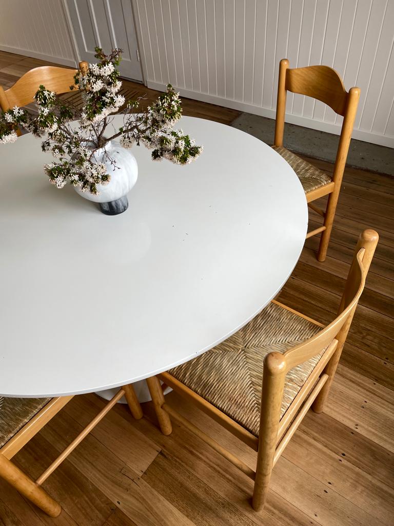 Vintage timber rush dining chairs