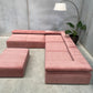 Pink Five Piece Modular Sofa