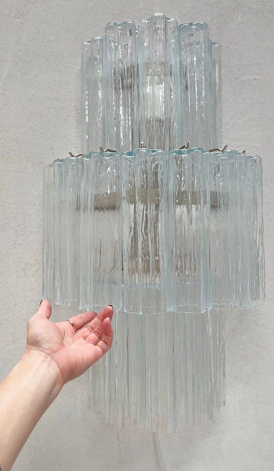 Murano Sconce - Venini TRONCHI CLEAR - One Available