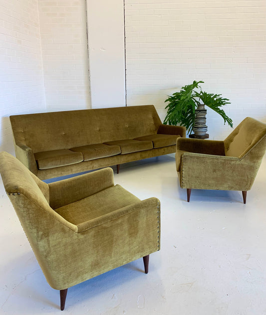 Beautiful Mid Century Velvet Armchairs