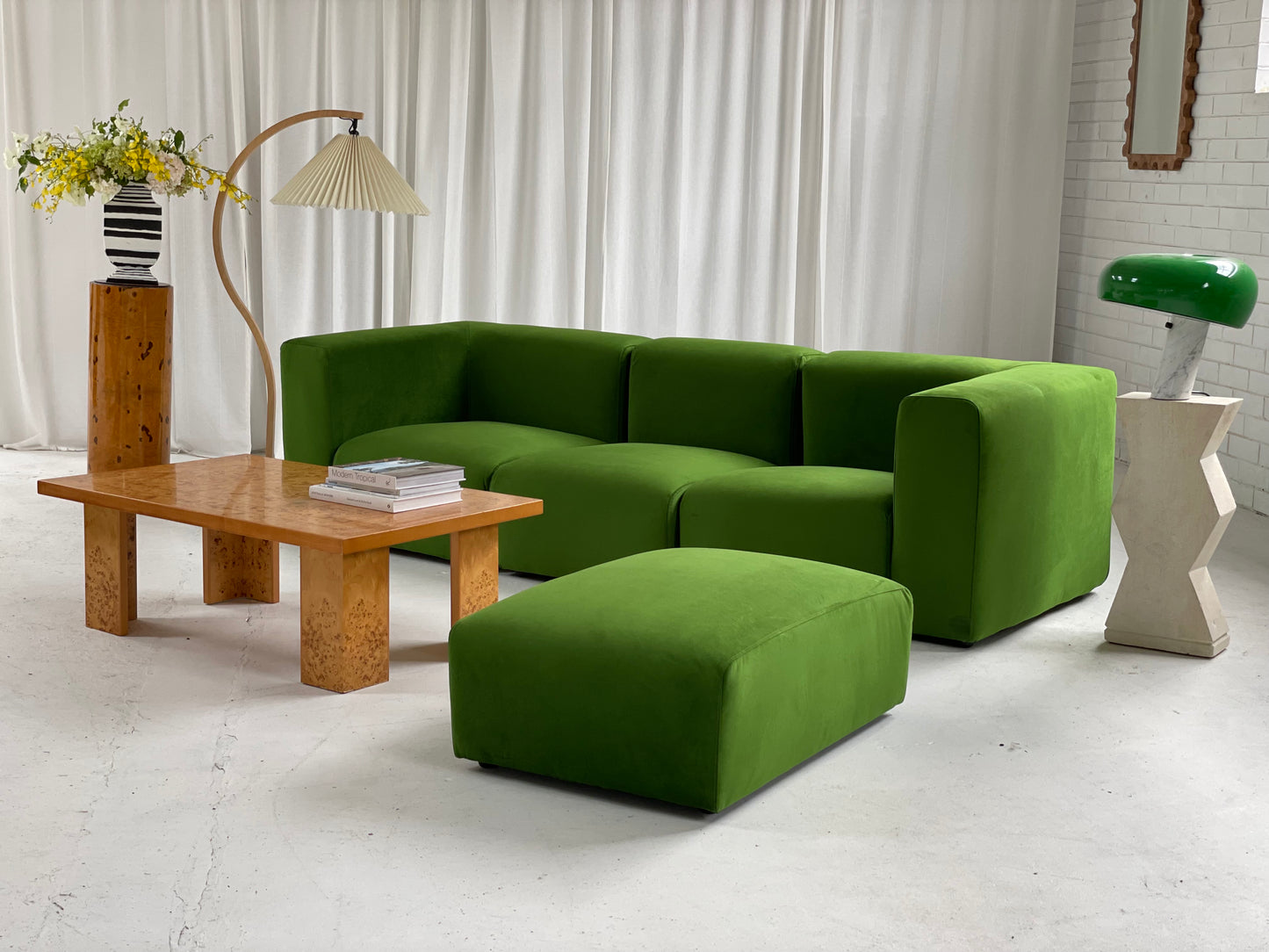 Mohair Velvet Modular Sofa