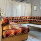 Vintage 9 Piece Geometric Corduroy Modular Sofa & Ottoman (Set)