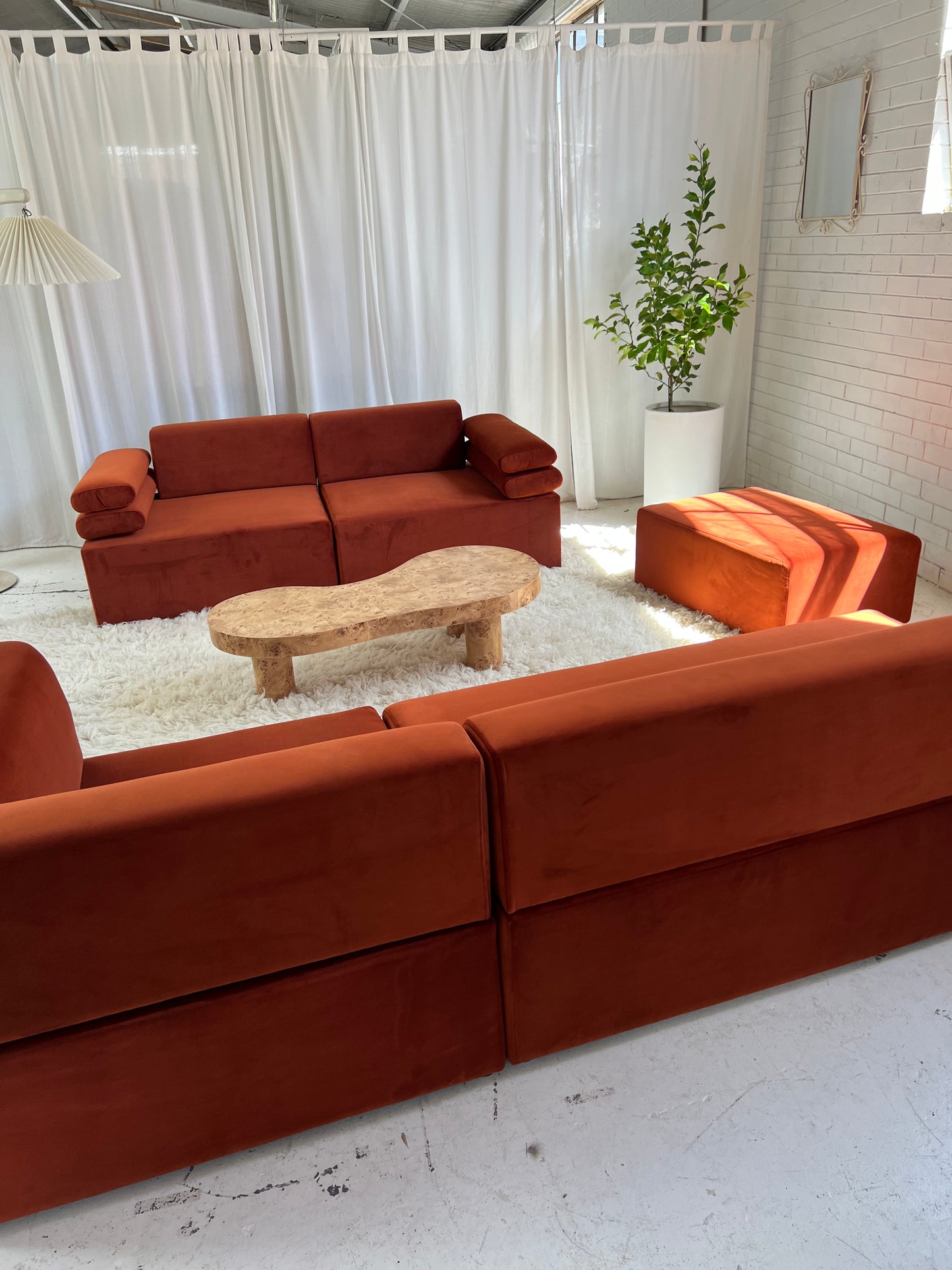 - Copper Velvet Modular Sofa Set