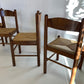 Vintage Timber Rush Dining Chairs - Eight Available