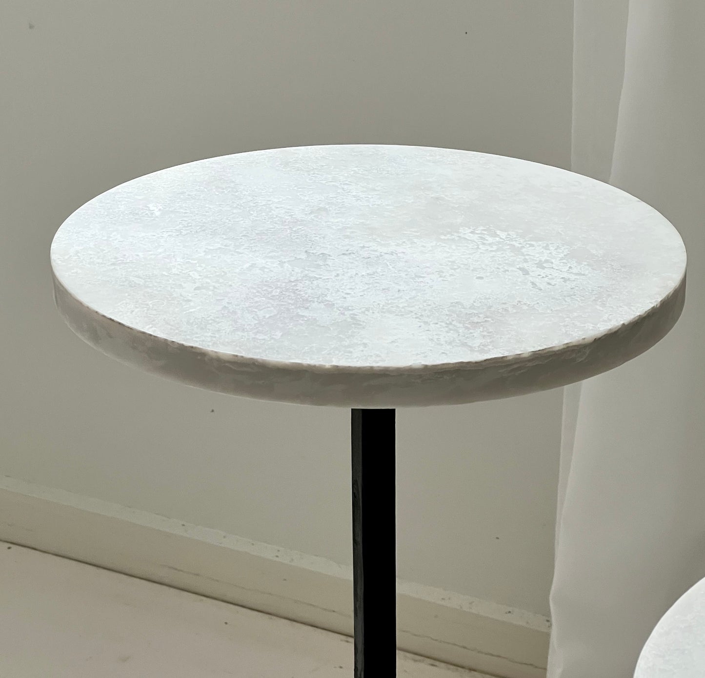 - Vintage Marble & Iron Side Table - Two Available
