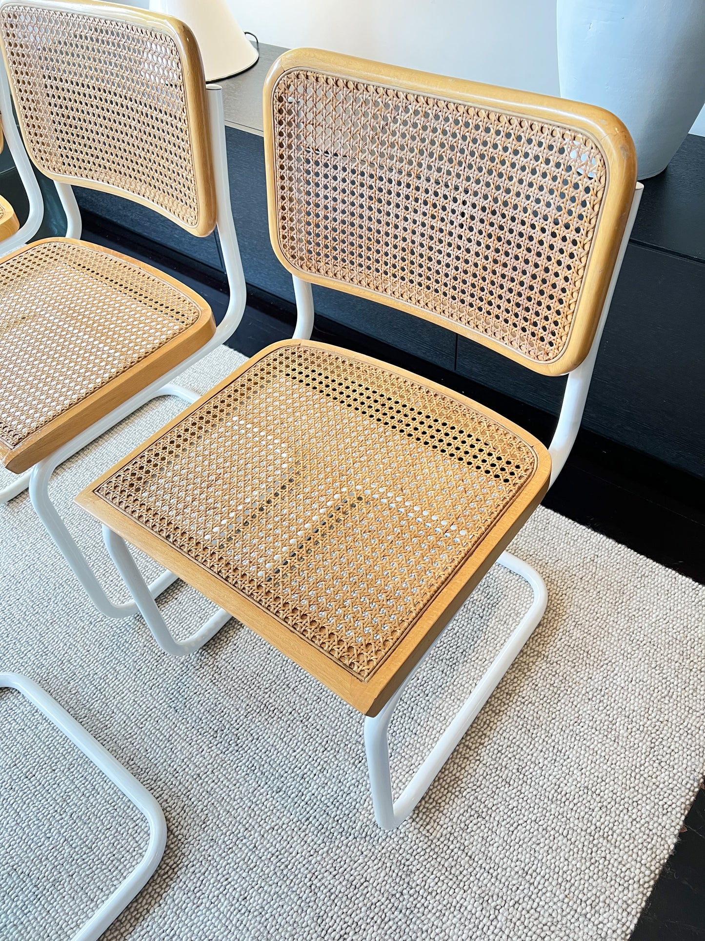 Set of 6 Marcel Breuer Cesca B32 Dining Chairs, Made in Italy