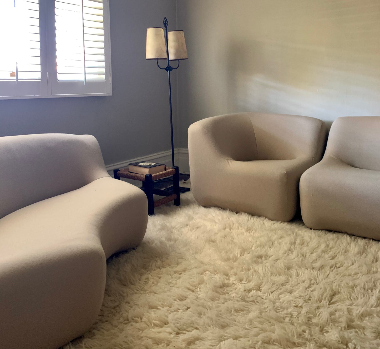 Featherston Numero VII Modular Sofa Reupholstered in Soft Wool