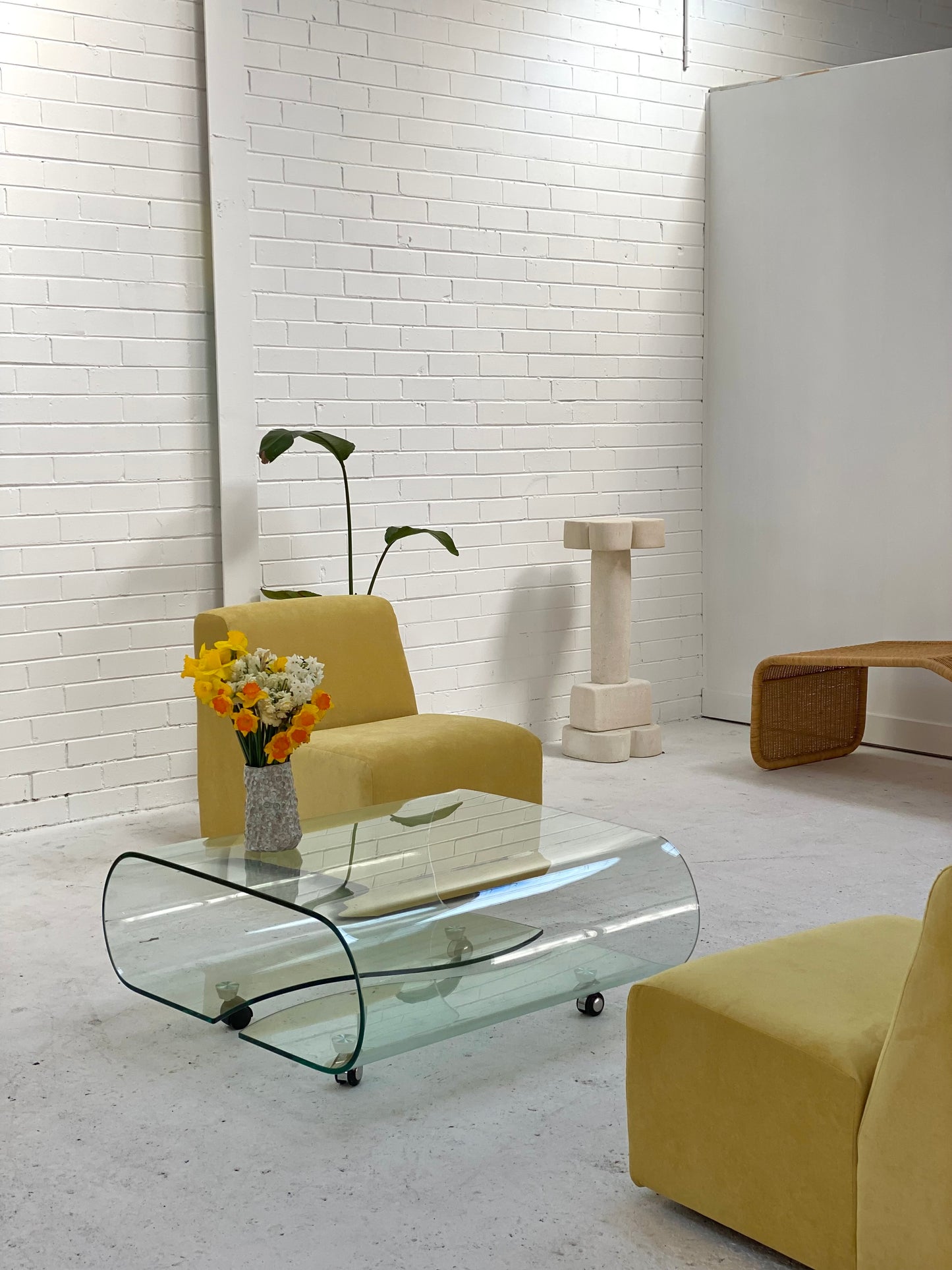 Curvy Glass Coffee Table