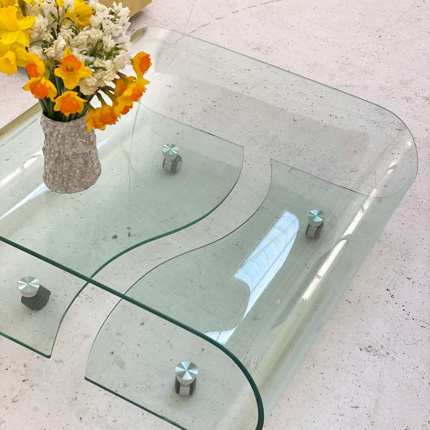 Curvy Glass Coffee Table