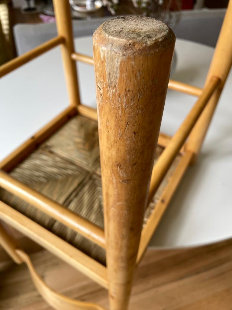 Vintage timber rush dining chairs