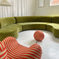 - Bespoke Olive Velvet Curved Modular Sofa