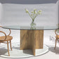 Travertine & Glass Dining Table