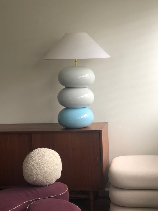 White and Powder Blue Bubble Lamp
