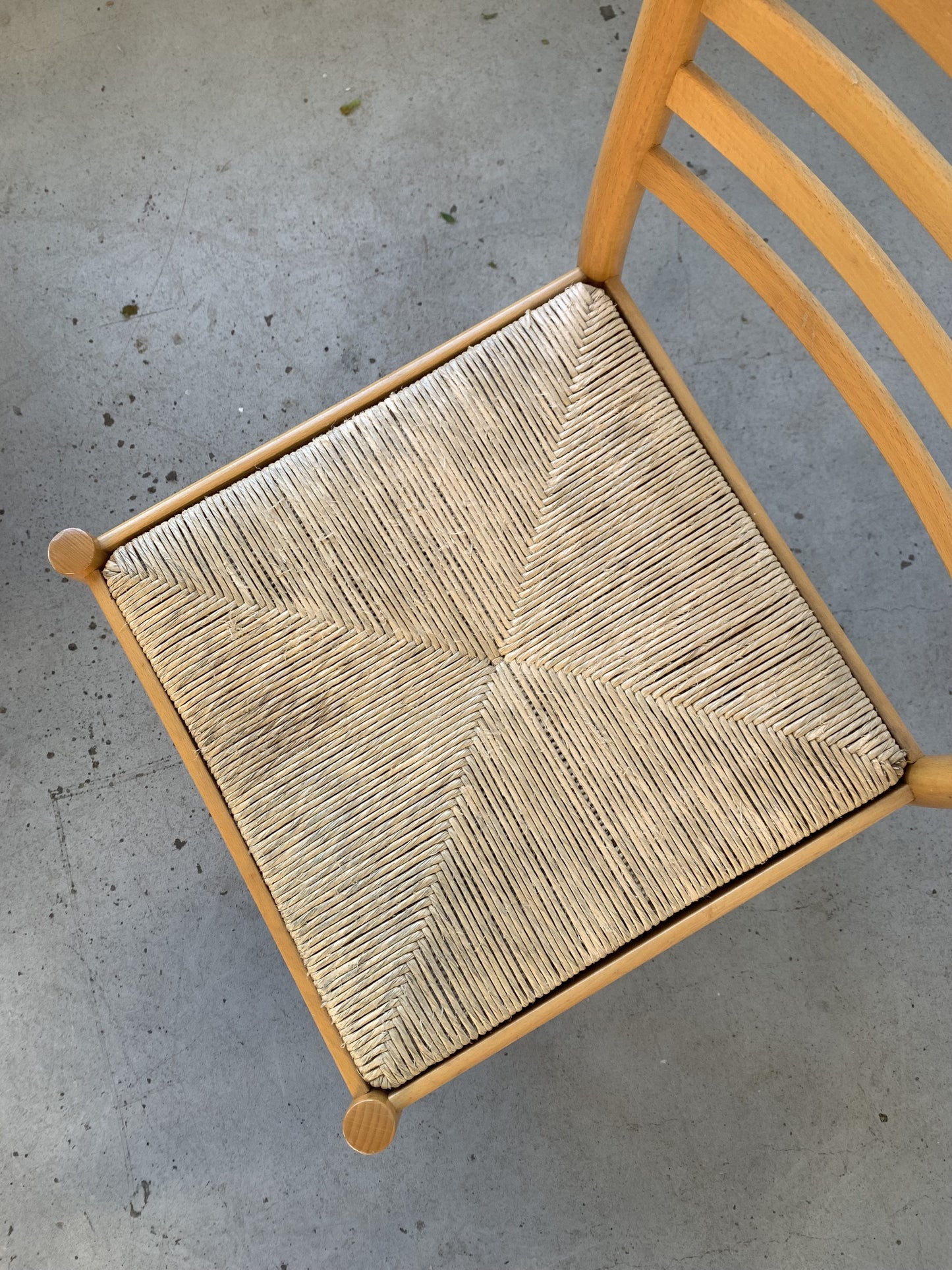 Set of Four Rush Dining Chairs