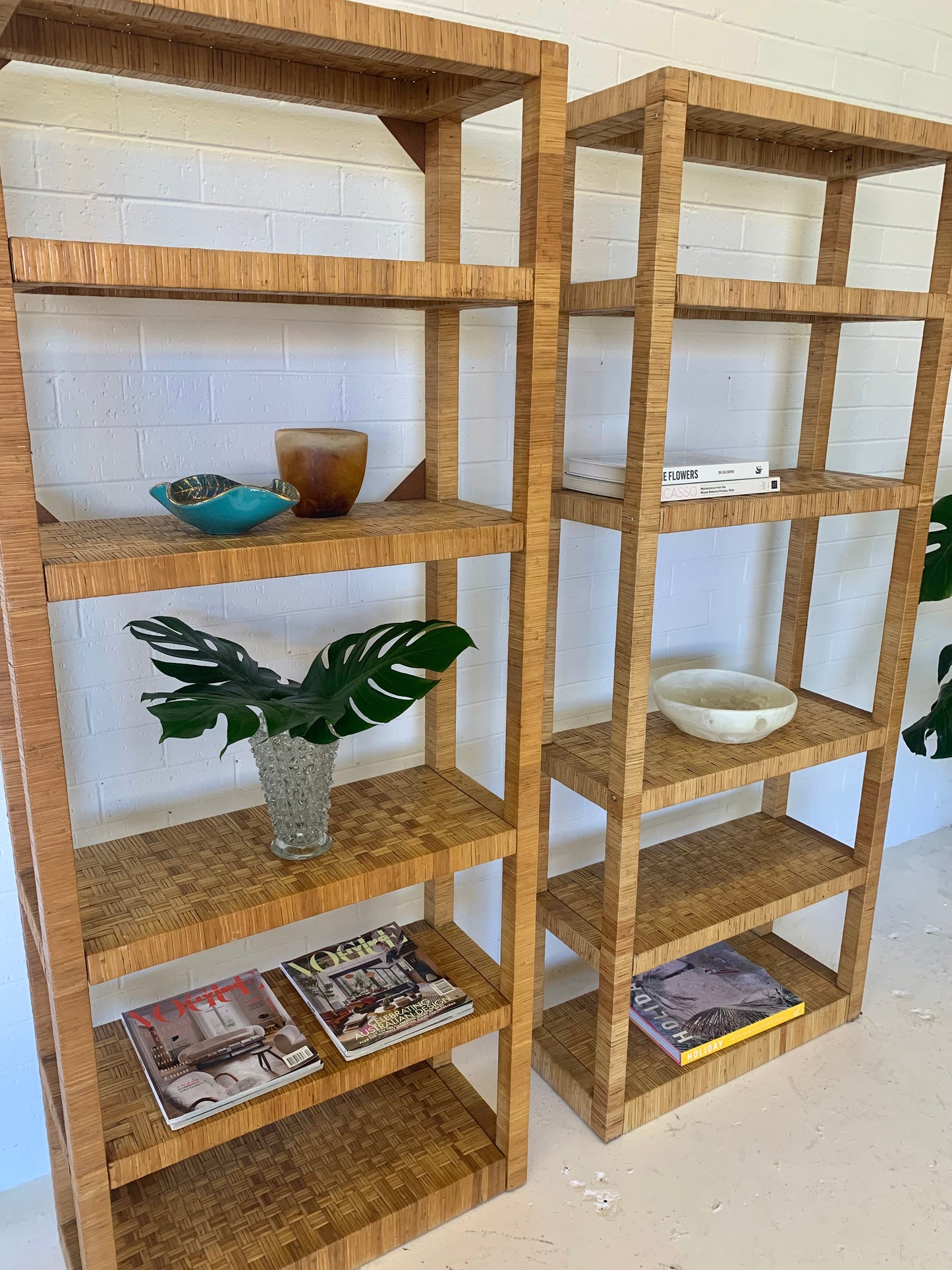 Vintage Rattan Bookshelf