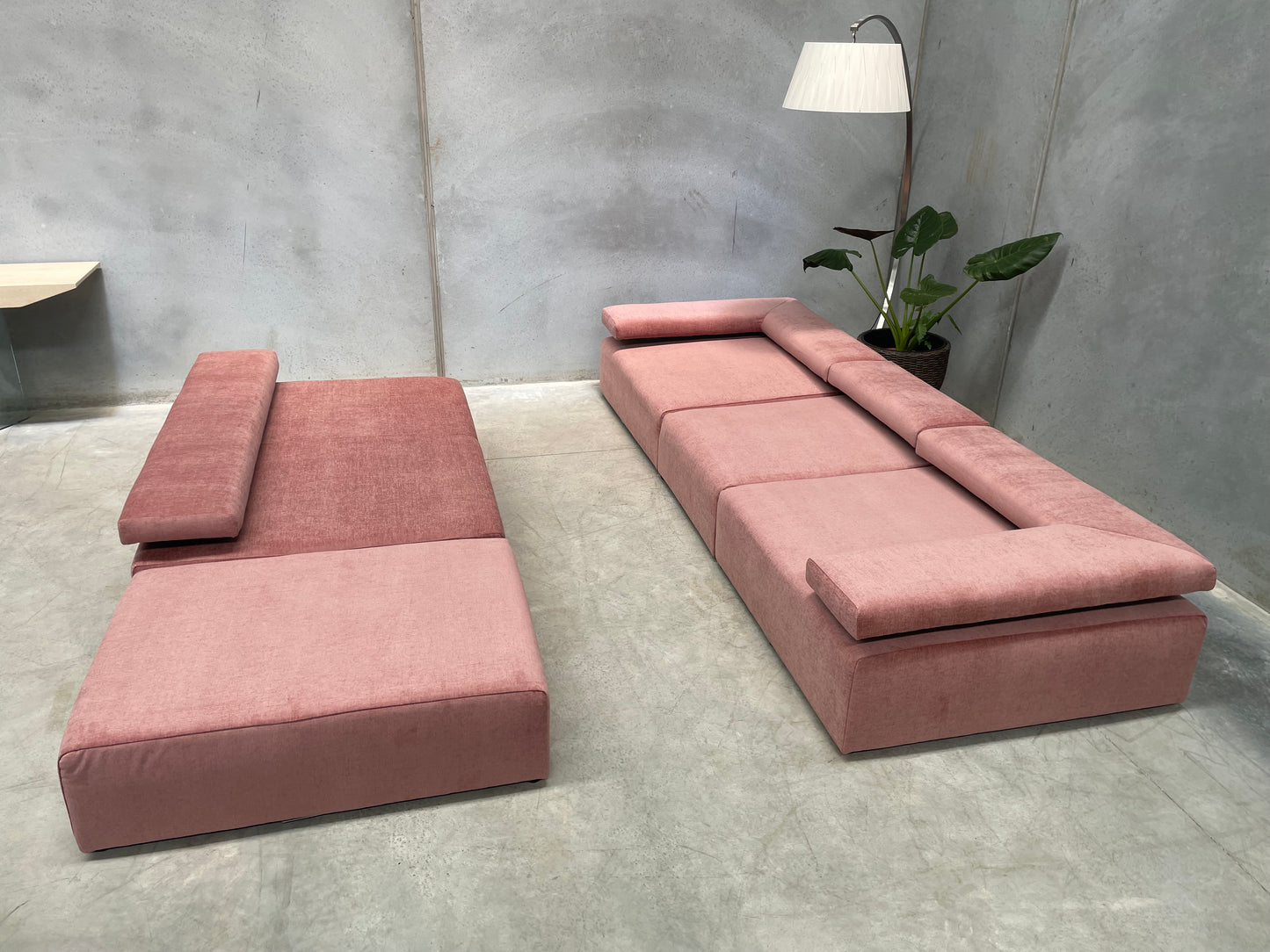 Pink Five Piece Modular Sofa
