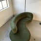 Curved Velvet Sofa in Deep Botanical Green