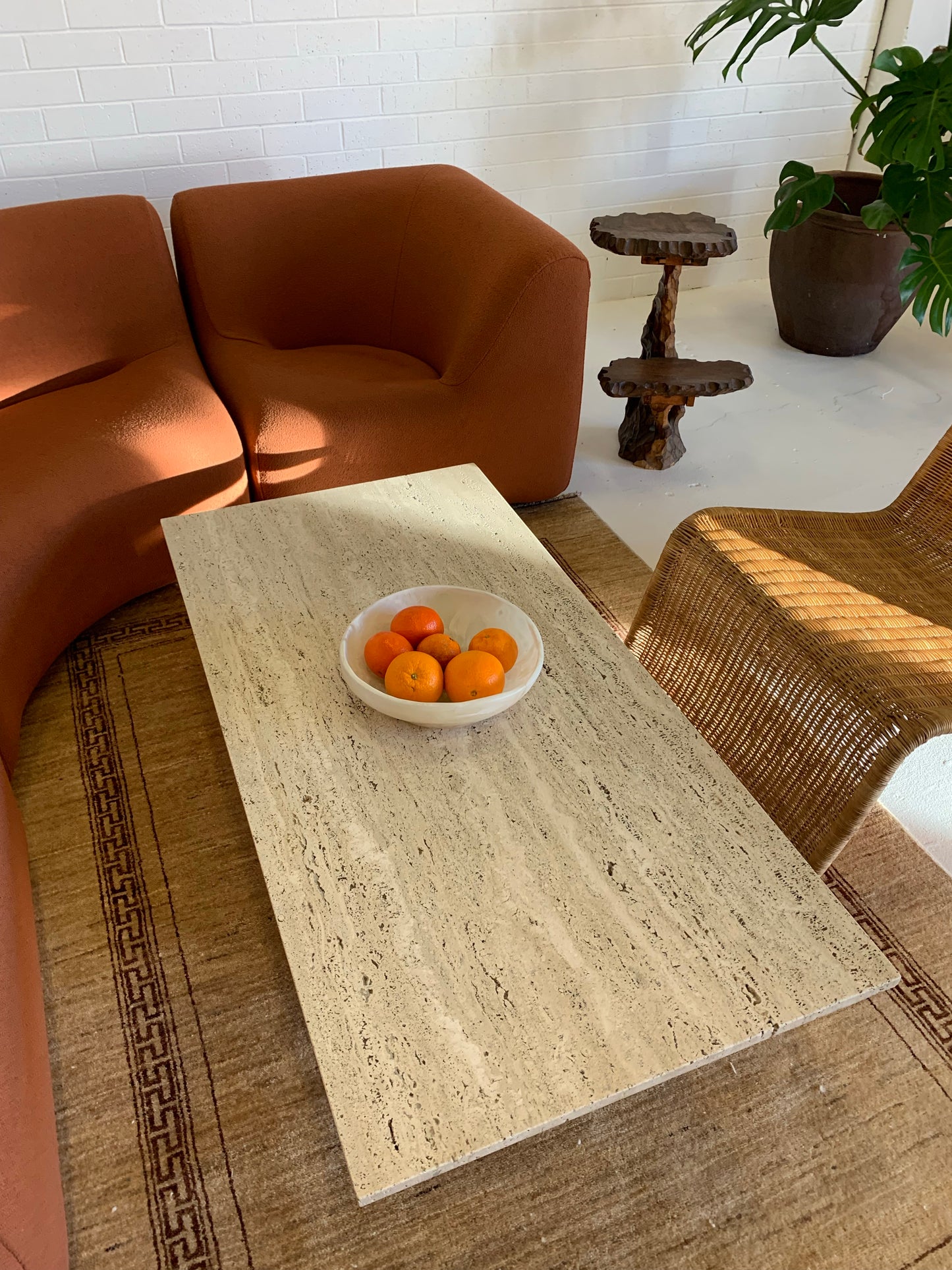 Unfilled Travertine Coffee Table