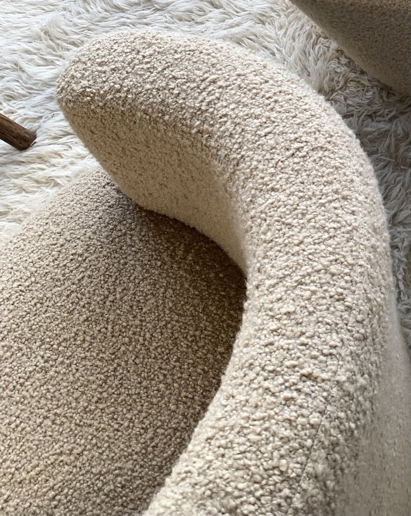 Vladimir Kagan-Style Swivel Chair in Wool Boucle - Two Available