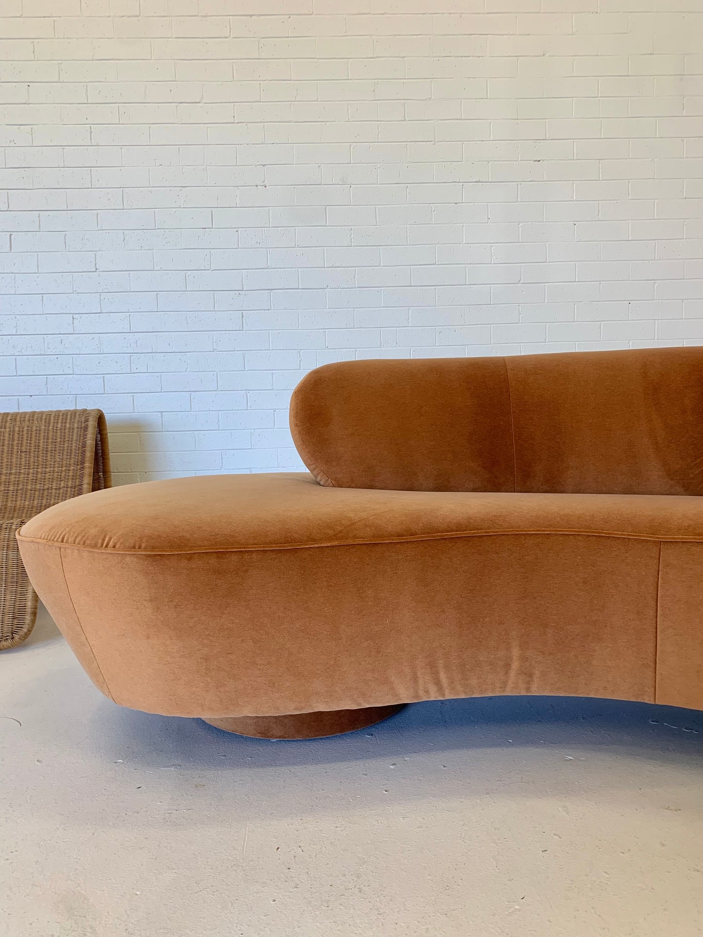 Stunning Curved Velvet Sofa