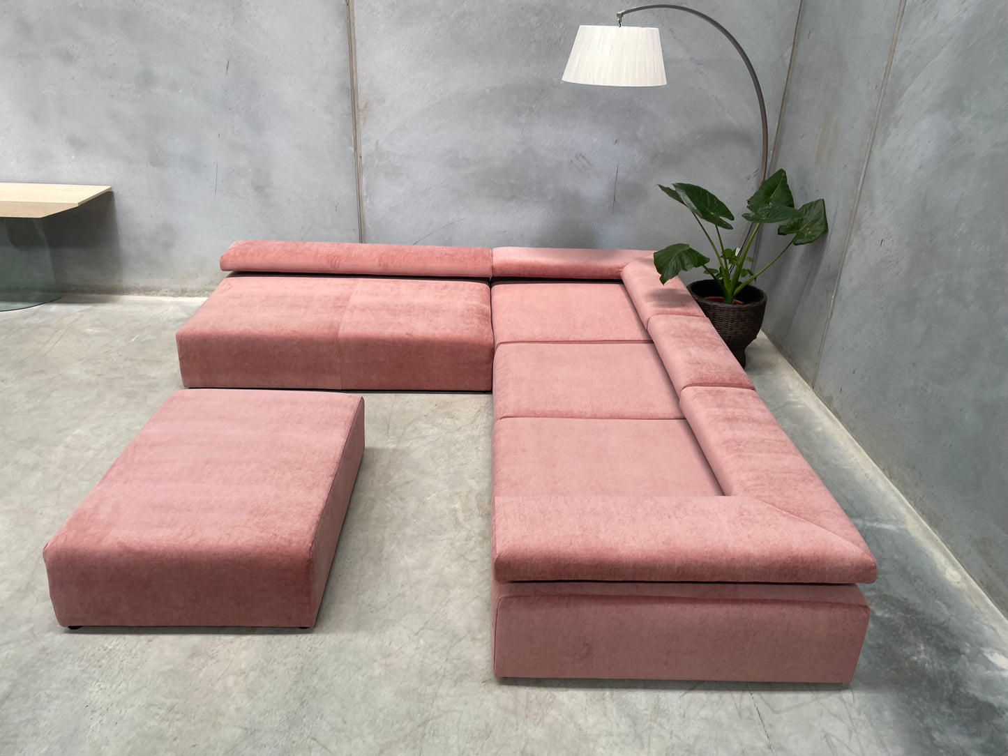 Pink Five Piece Modular Sofa