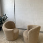 Vladimir Kagan-Style Swivel Chair in Wool Boucle - Two Available