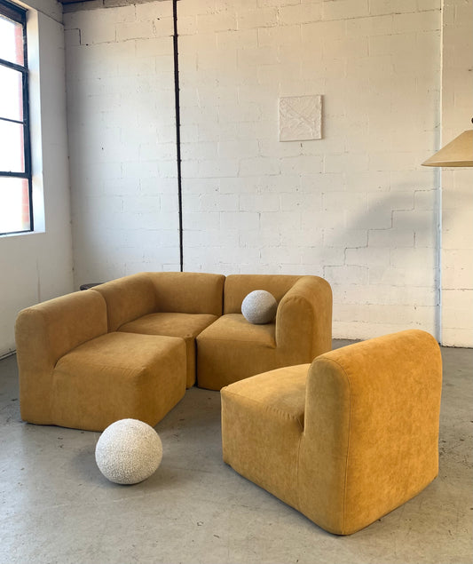 Aero Modular Sofa in Mustard Corduroy (Set)