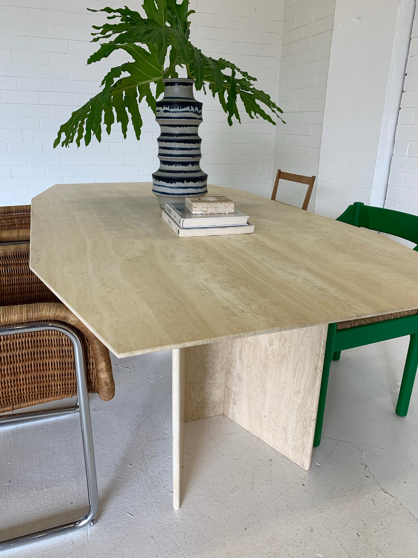 Vintage Travertine Dining Table