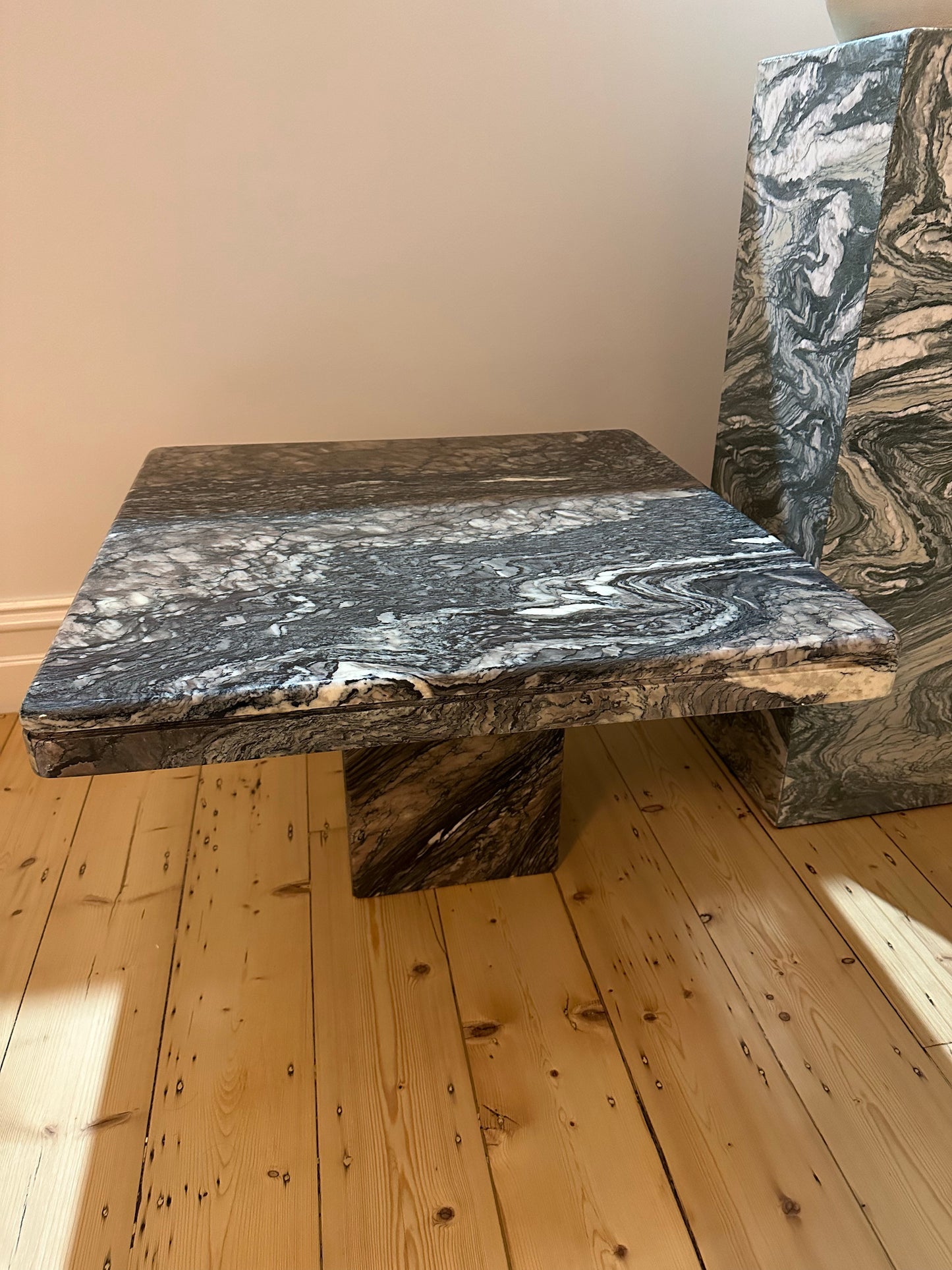 - Vintage Cippolino Marble Side Table, Italy
