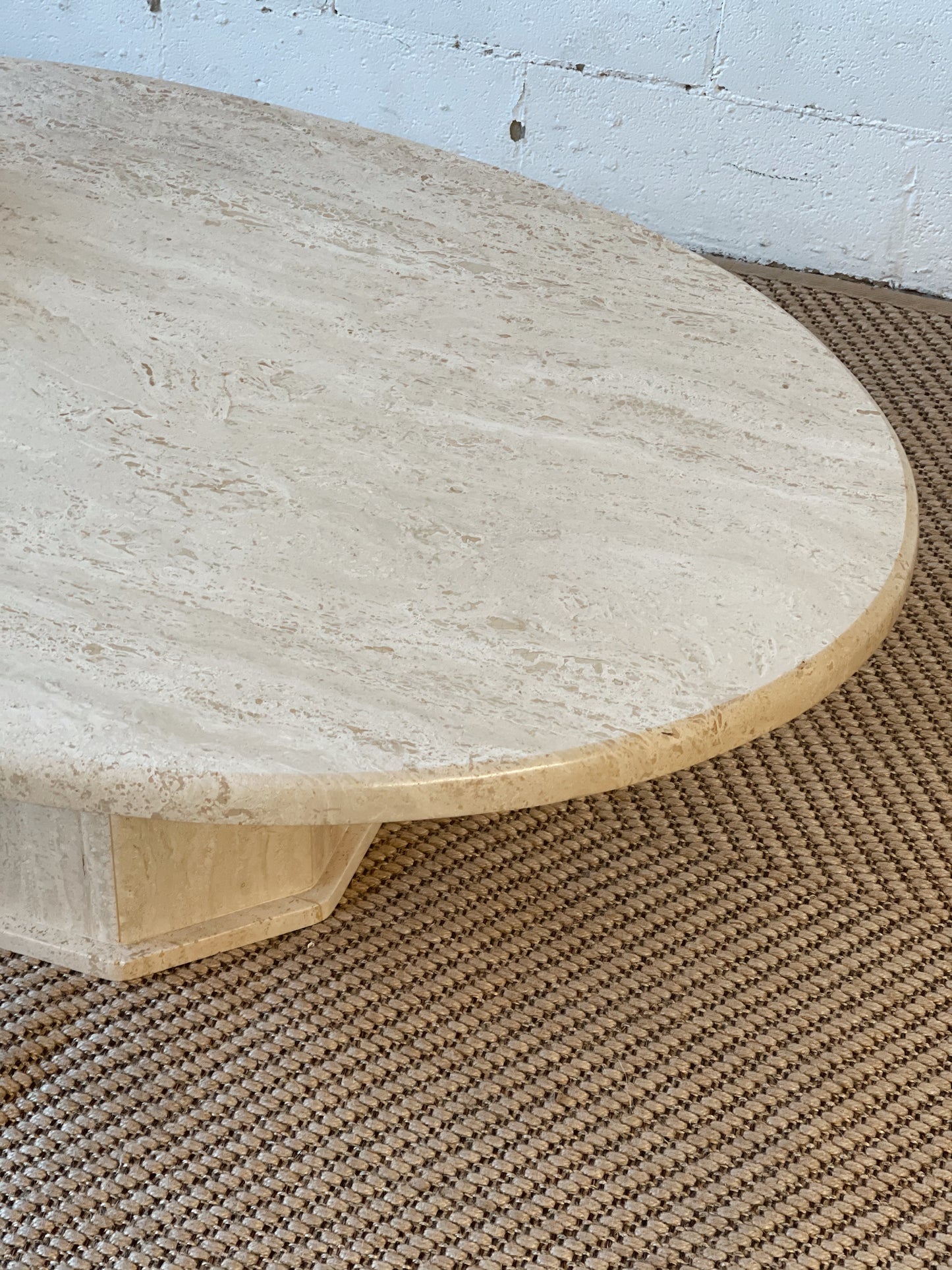 Oval Travertine Coffee Table