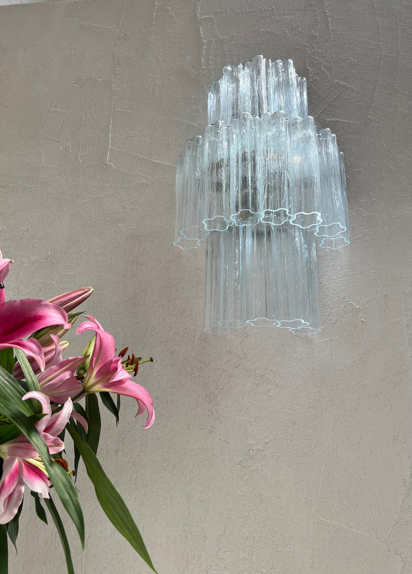 Murano Sconce - Venini TRONCHI CLEAR - One Available