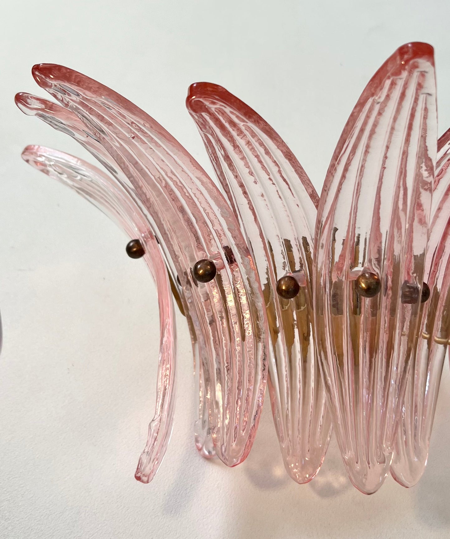 - Pink Murano Palmette Sconce, Italy - Two Available
