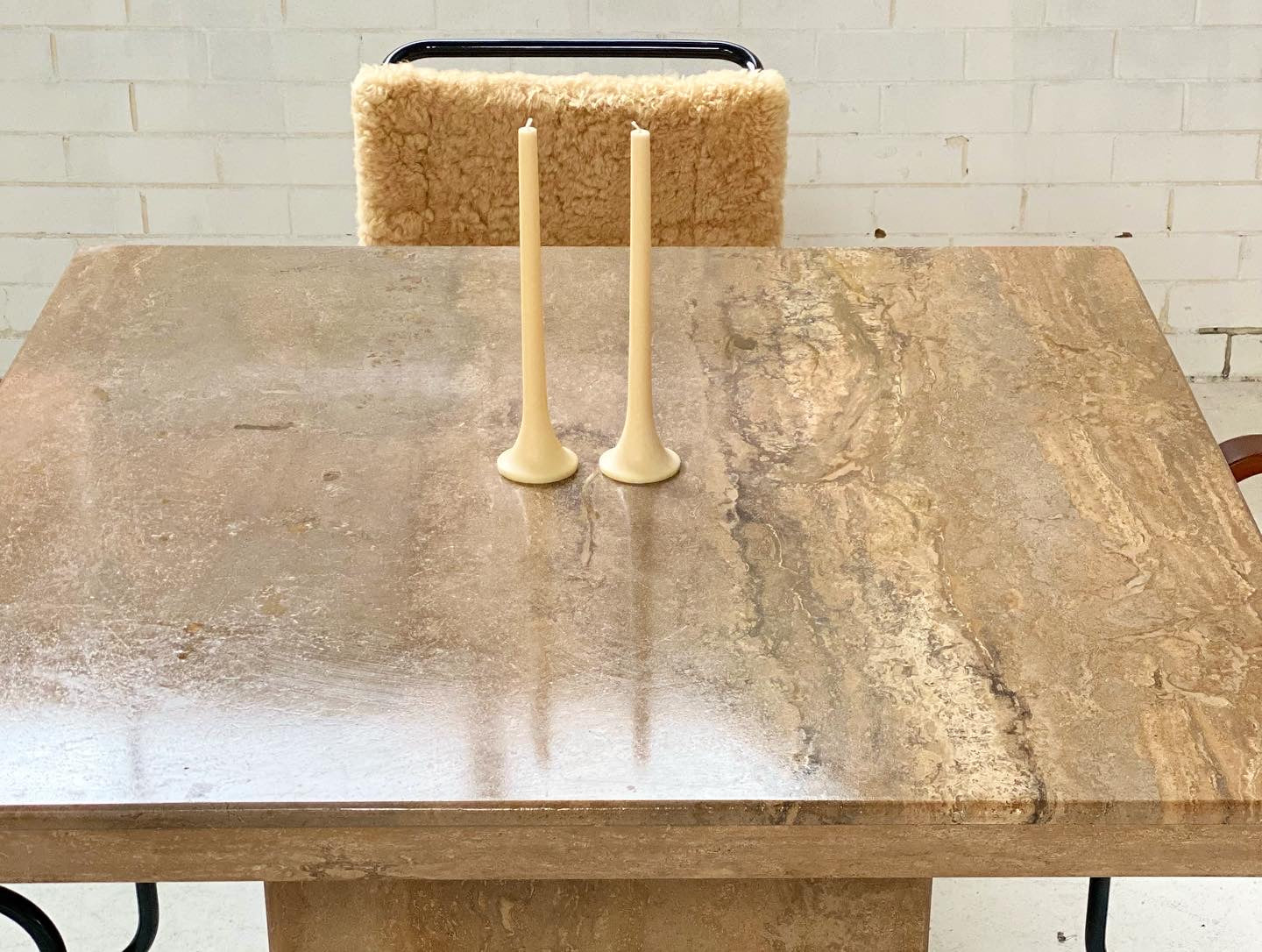 Brutalist Travertine Dining table