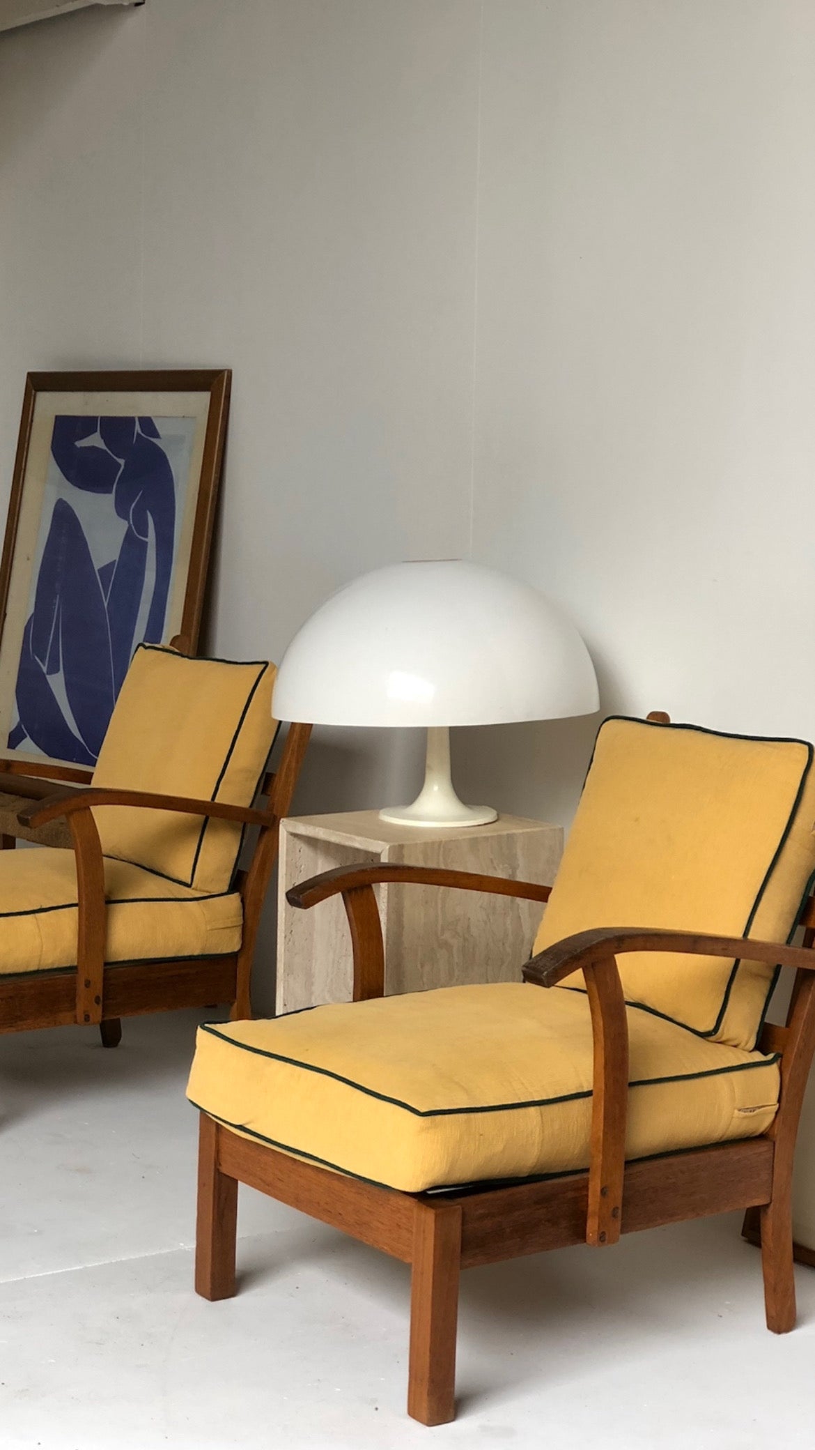 - Set of Two Mid Century Sunshine Armchairs