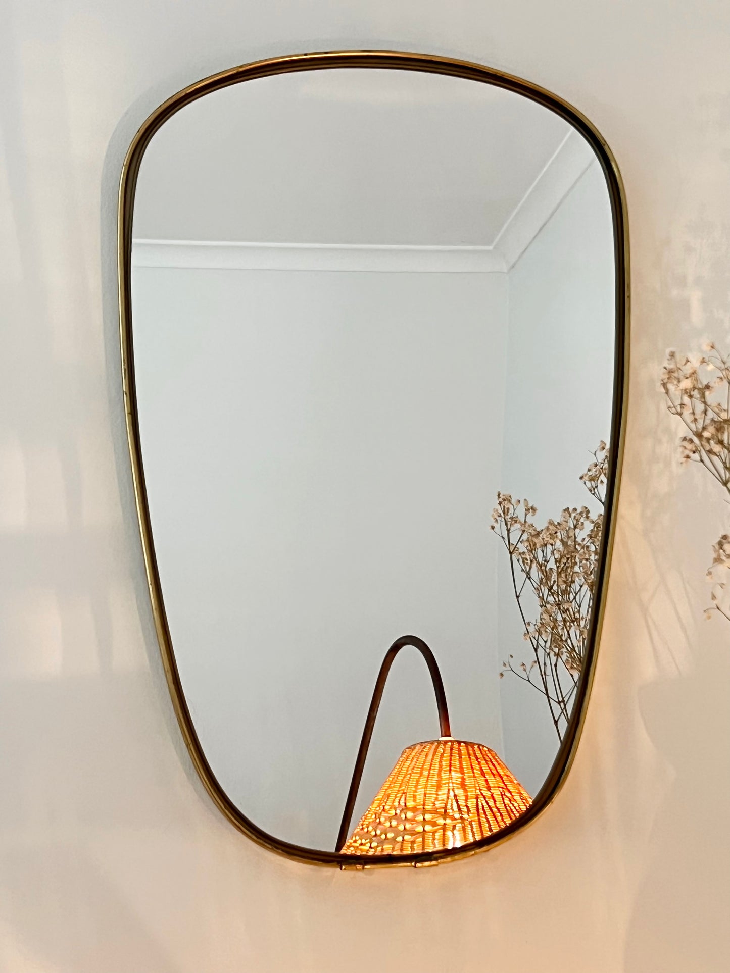 1950s Italian Brass Mirror