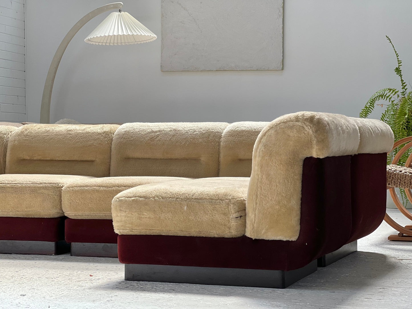 - Vintage VandeRoza Furry Five Piece Modular Sofa - One Set Available