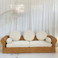 Vintage Cane and Boucle Lounge / Day Bed