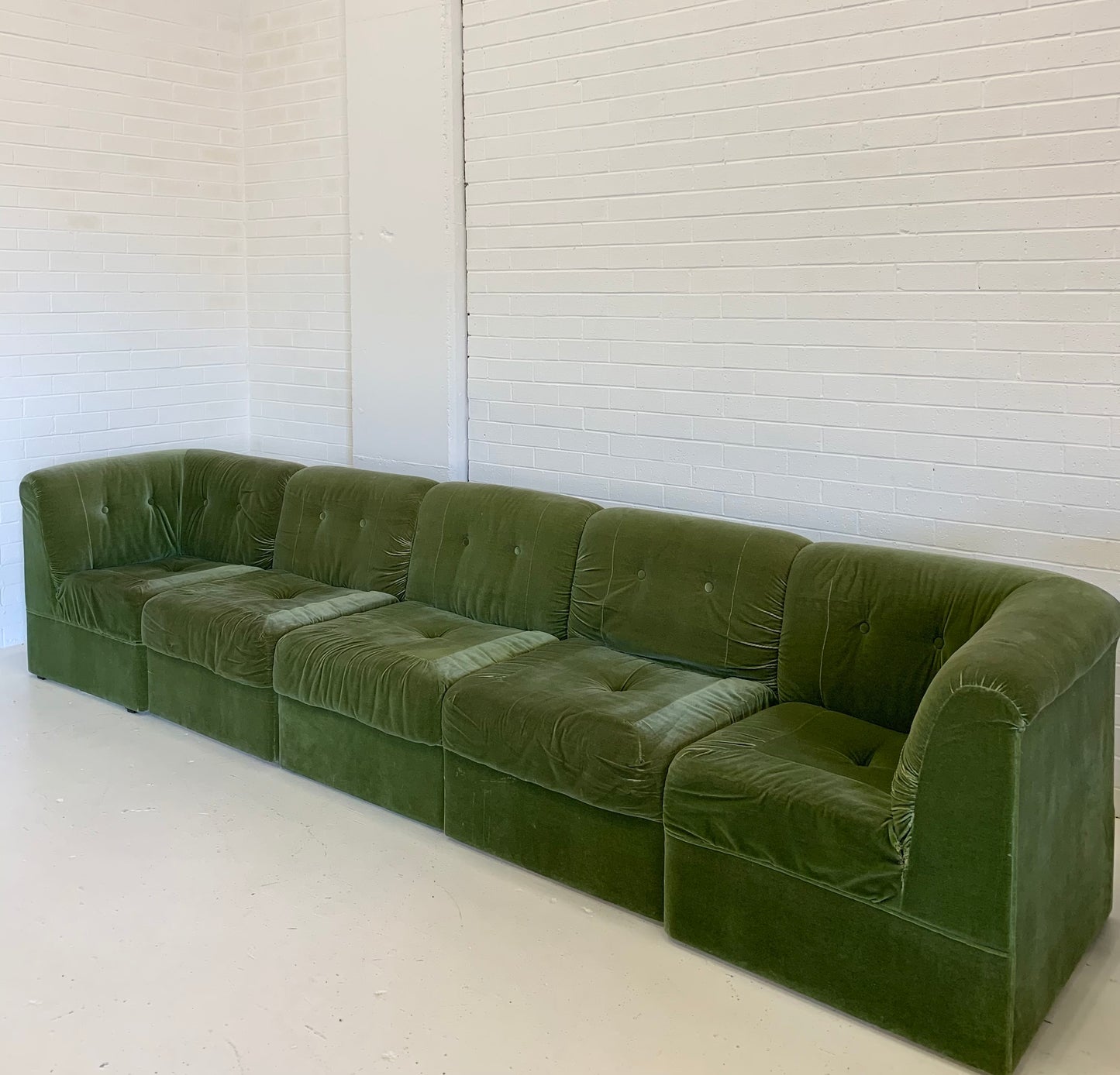Vintage Velvet Modular Sofa
