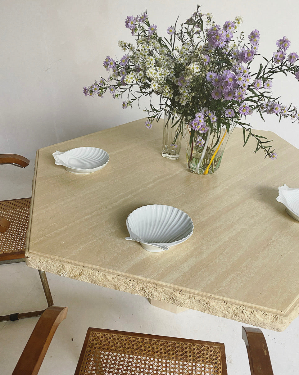 Italian Travertine Dining Table