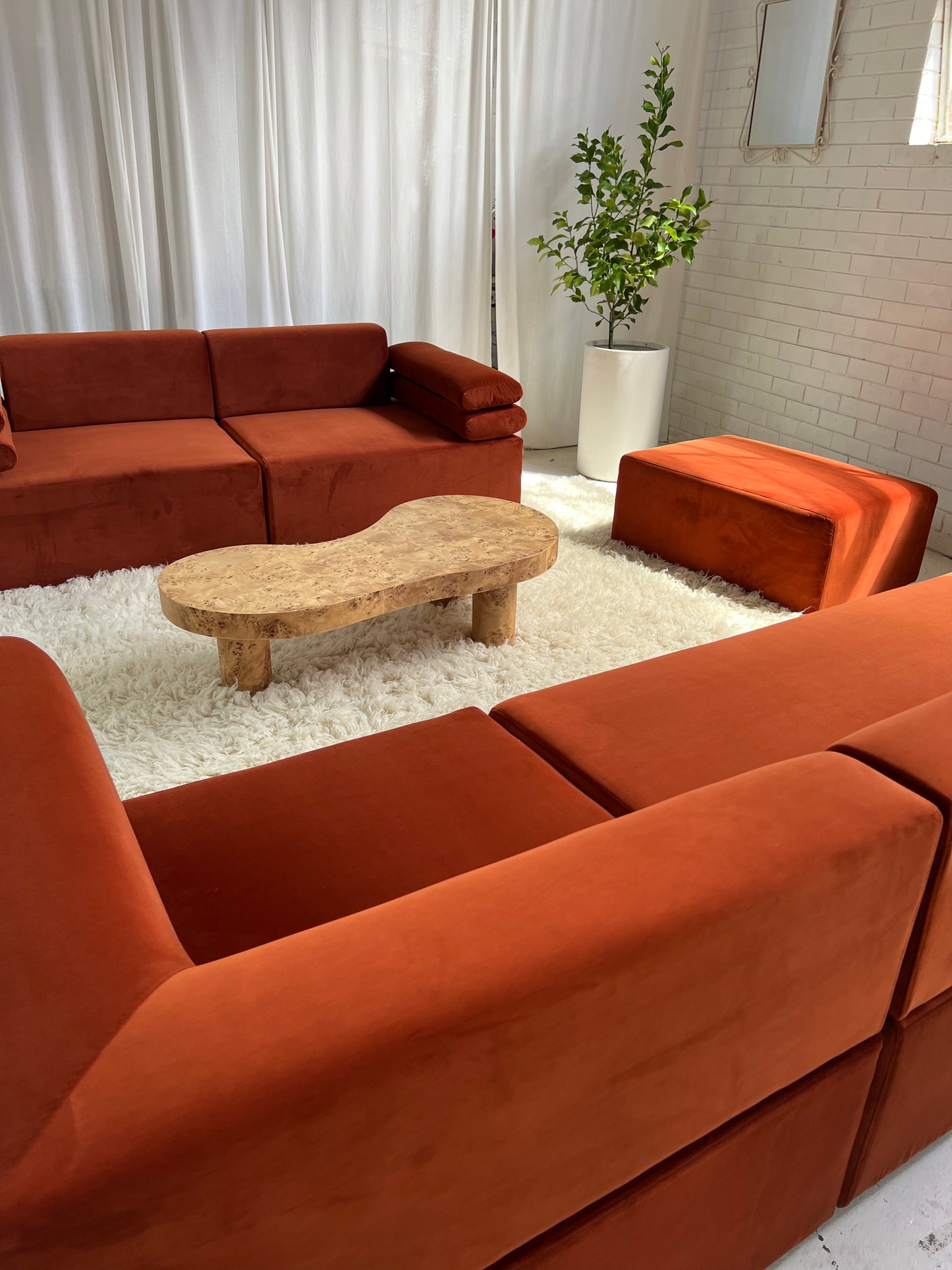- Copper Velvet Modular Sofa Set