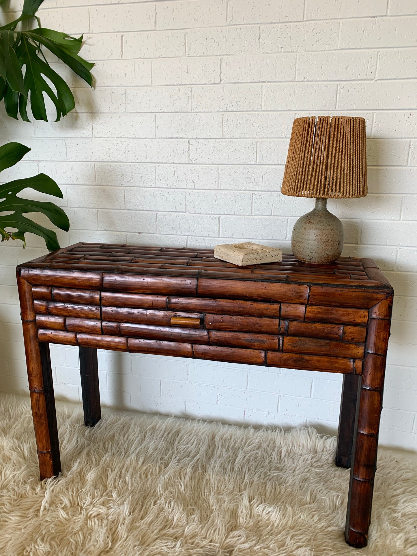 Vintage Bamboo Hall Table
