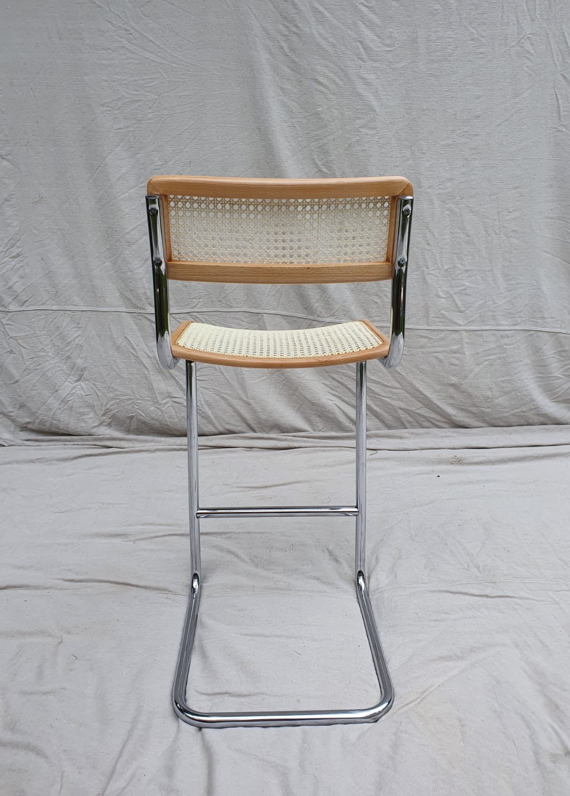 Set of Four Cesca Style Cane Bar Stools, made in Italy