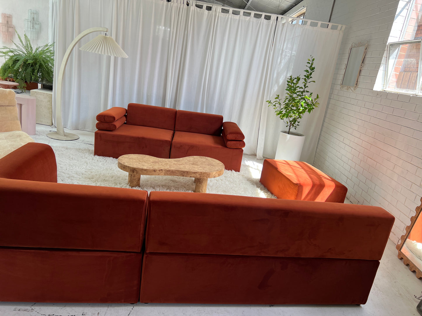 - Copper Velvet Modular Sofa Set