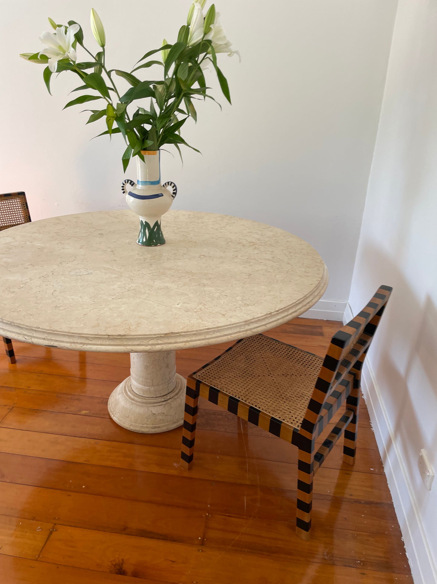 Large Vintage Marble Dining Table