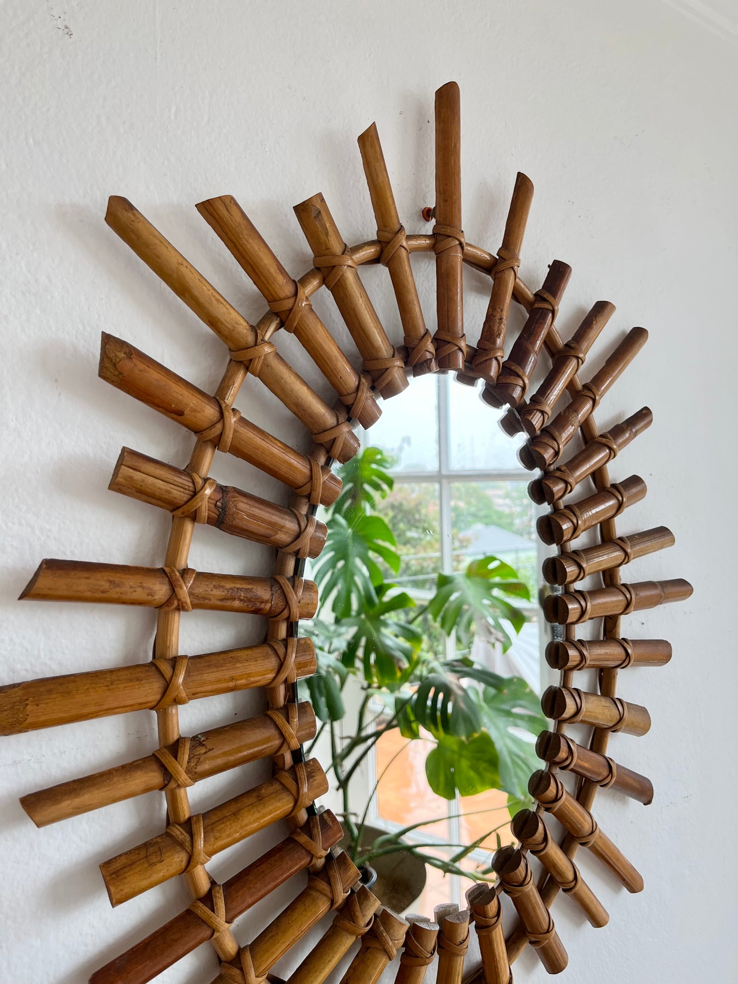 Vintage Italian Bamboo Mirror