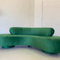 Stunning Green Curved Velvet Sofa