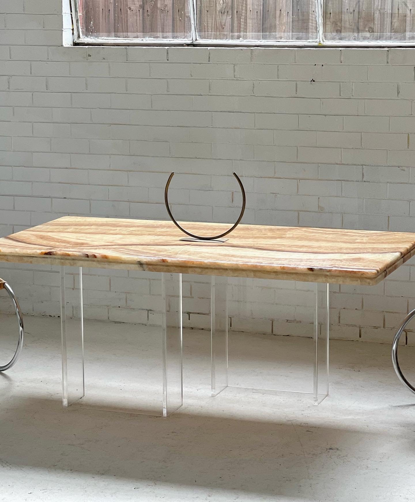 Custom Onyx Lucite Table