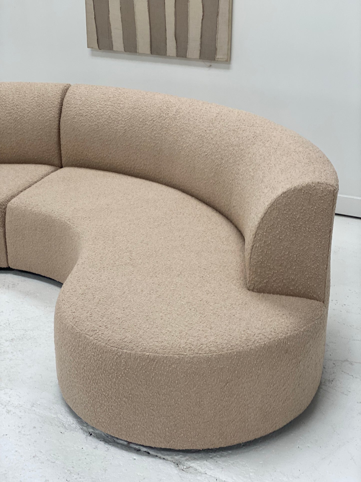 Curved Boucle Modular Sofa